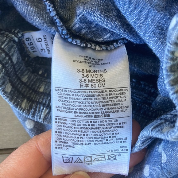 BabyGap polka dot chambray pants 3-6 months - Picture 4 of 4